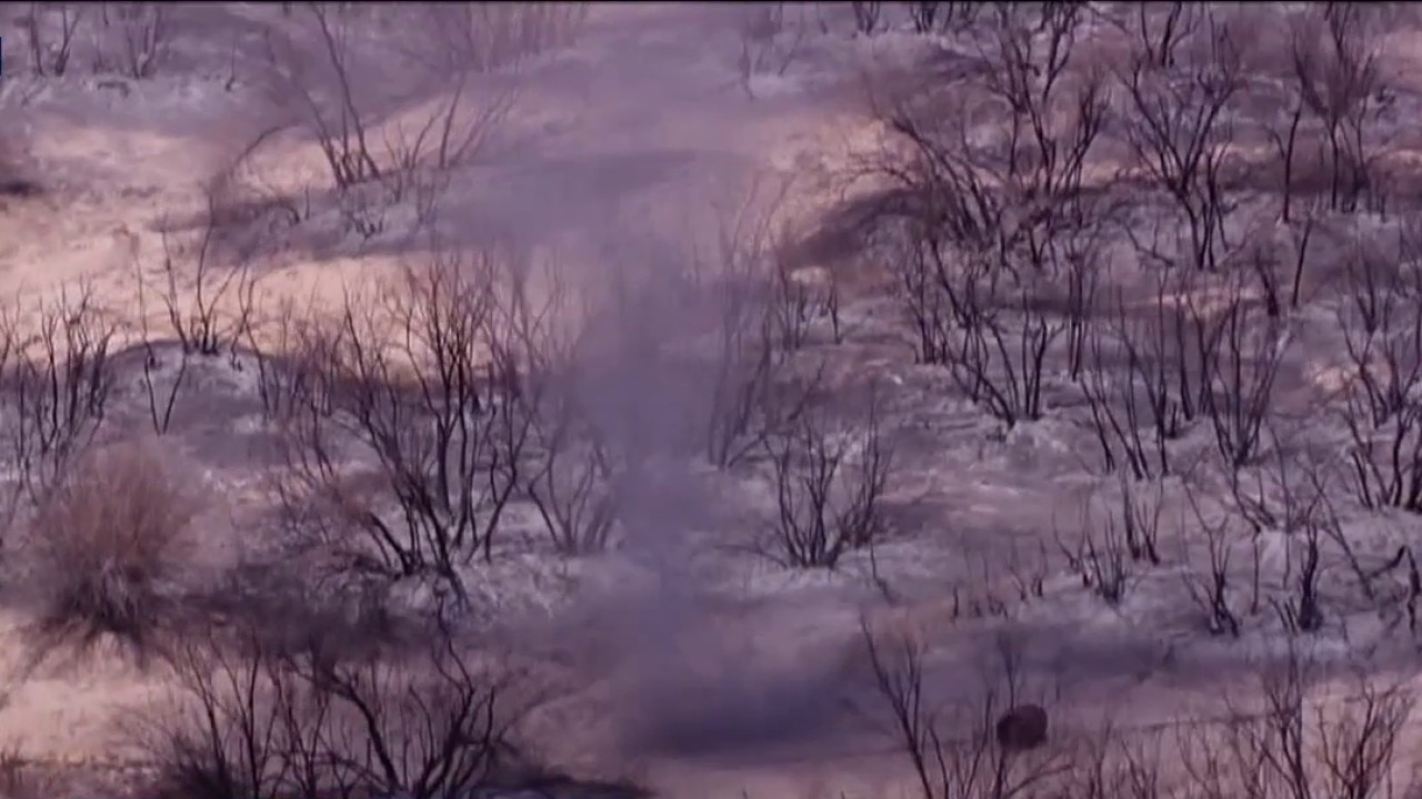 Rare 'ash devil' seen at Hazen Fire