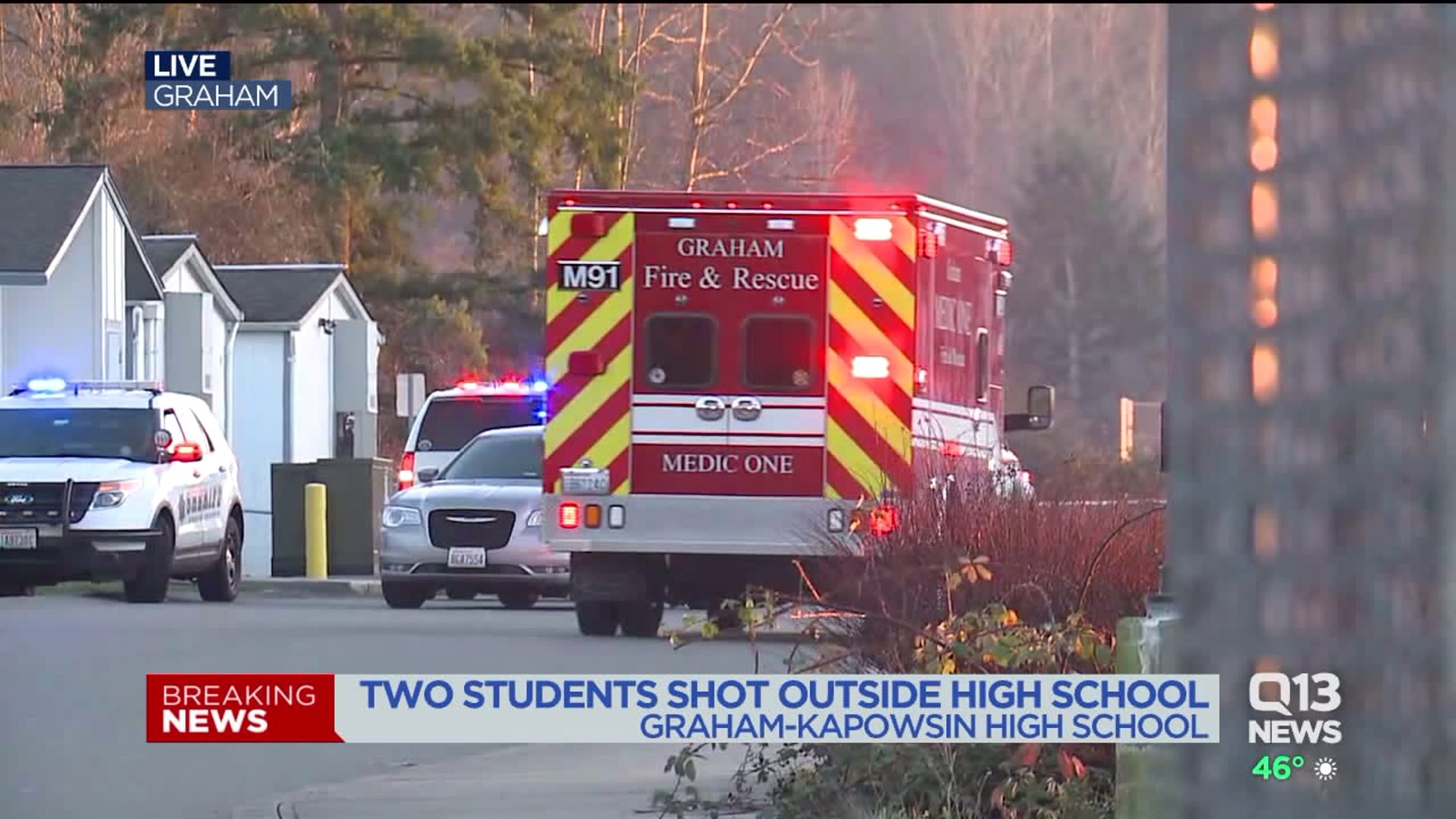 2 students shot outside high school in Graham
