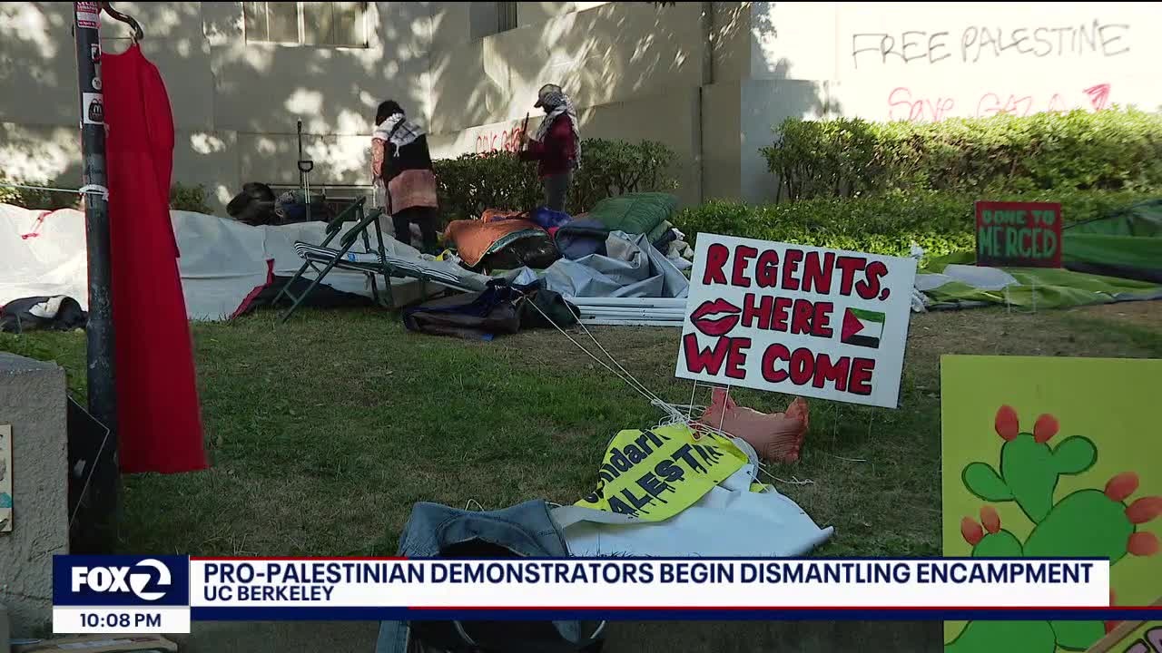 Pro-Palestinian protesters rally on UC Berkeley campus