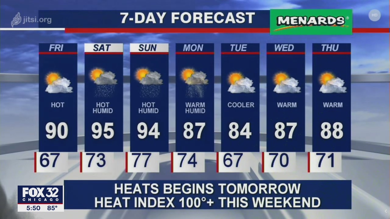 6 p.m. forecast for Chicagoland on July 16th