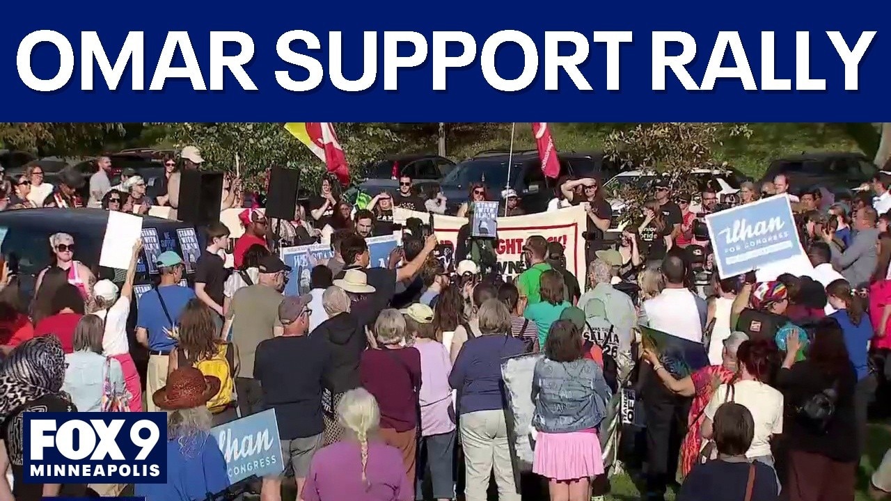 Ilhan Omar supporters rally after home search