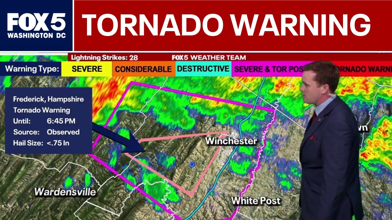 Tornado Warning issued in Frederick County, Virginia 