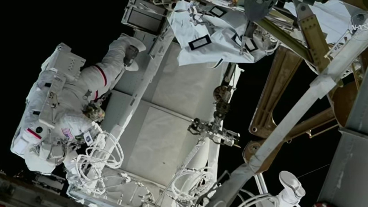 NASA astronauts conduct ISS spacewalk
