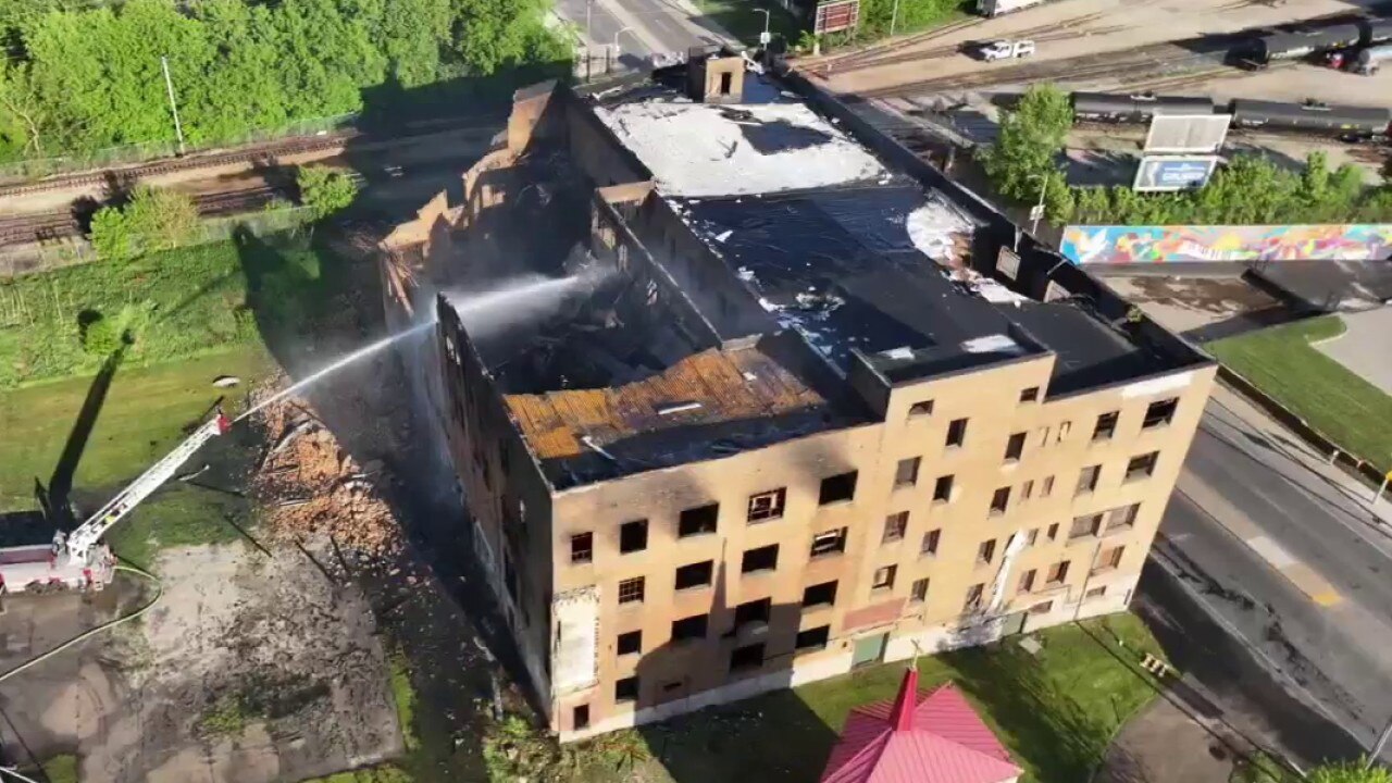 Warehouse at risk of collapse after fire
