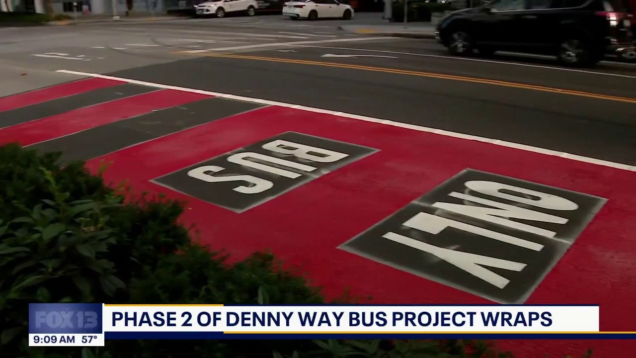 New bus-only lane added to Denny Way in hopes of fixing 'Always Late 8' route