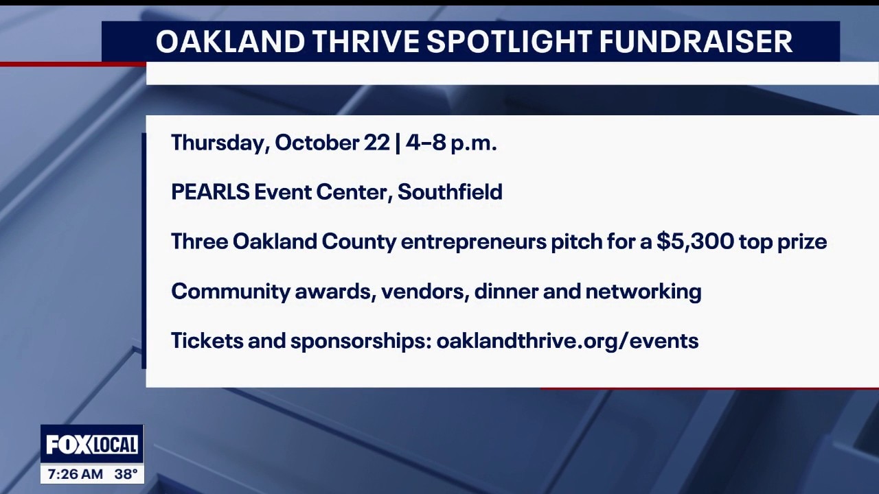 Oakland County Entrepreneurs to Compete for Cash Awards at Oakland THRIVE’s Pitch, Awards & Small Business Spotlight Fundraiser