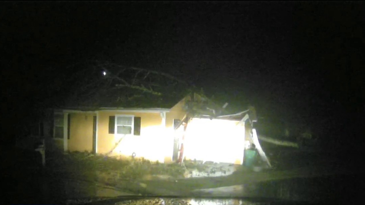 Massive tree crushes Stone Mountain home during storm