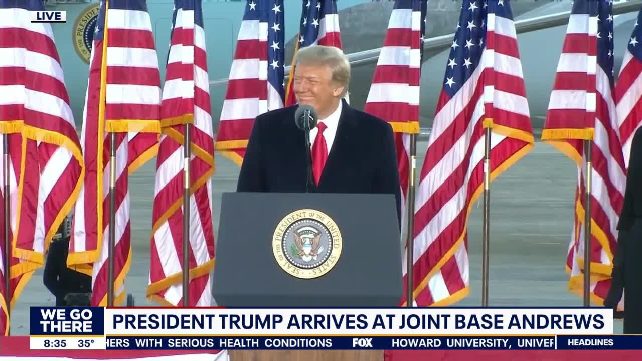 President Trump delivers final remarks from Joint Base Andrews