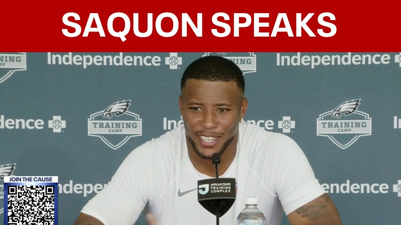 Saquon Barkley speaks at 1st day of Eagles' training camp