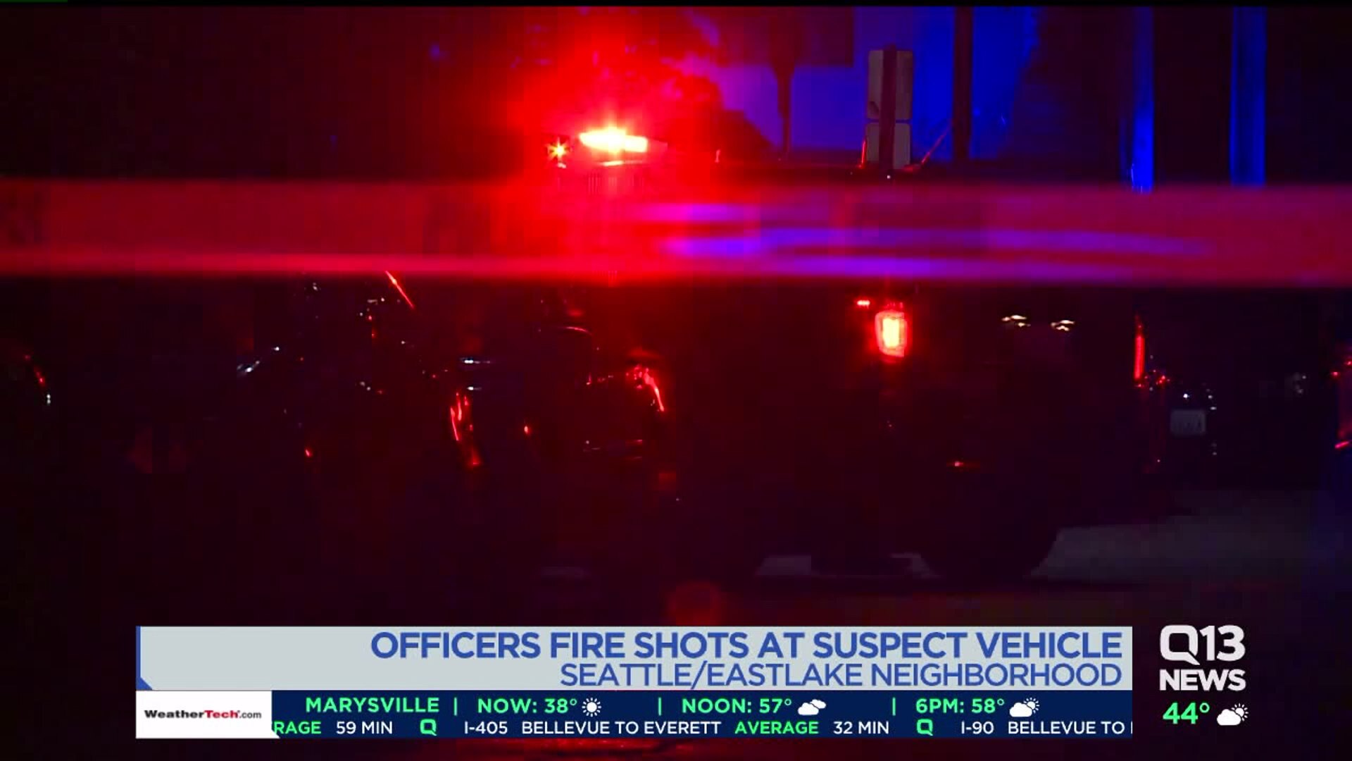 Officers fire shots at suspect vehicle
