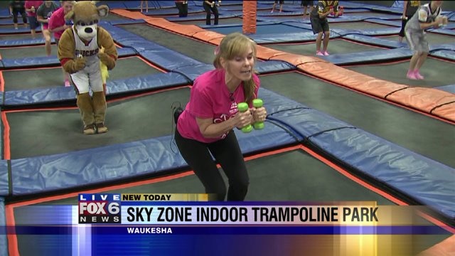 Laura gets in a good workout at Sky Zone