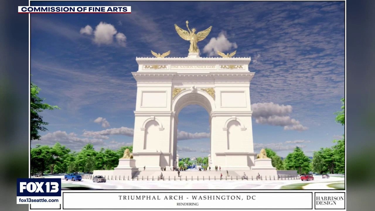 Trump's "Triumphal Arch" project met with protests