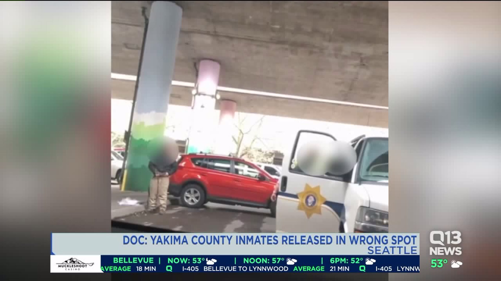 Inmates released under bridge in downtown Seattle