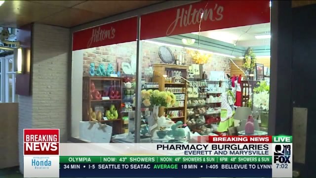 Police investigating overnight pharmacy burglaries in Everett, Marysville