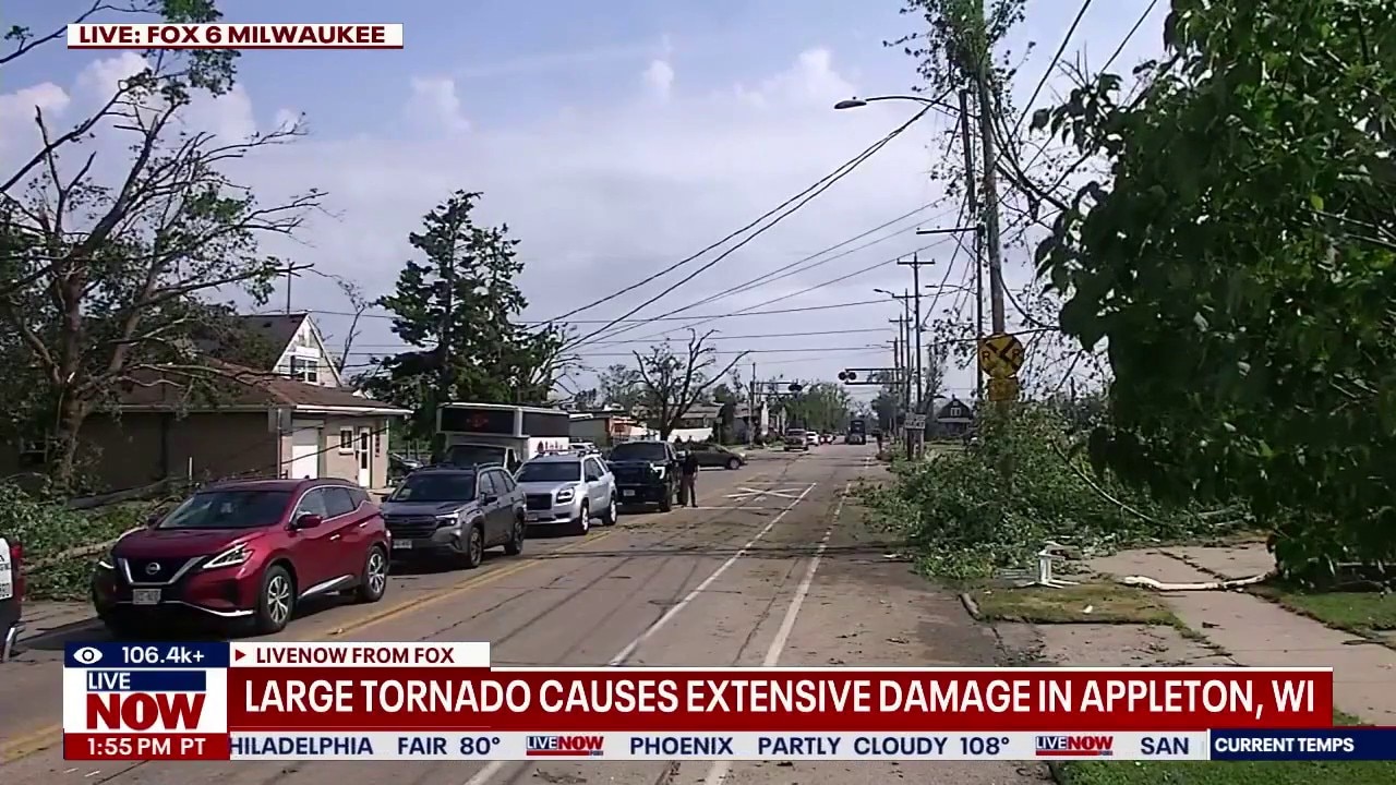 Large tornado rips through Wisconsin