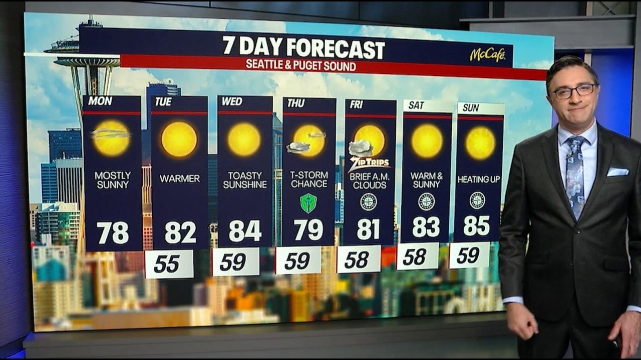 Seattle weather: Mostly sunny with temperatures in the 80s this week