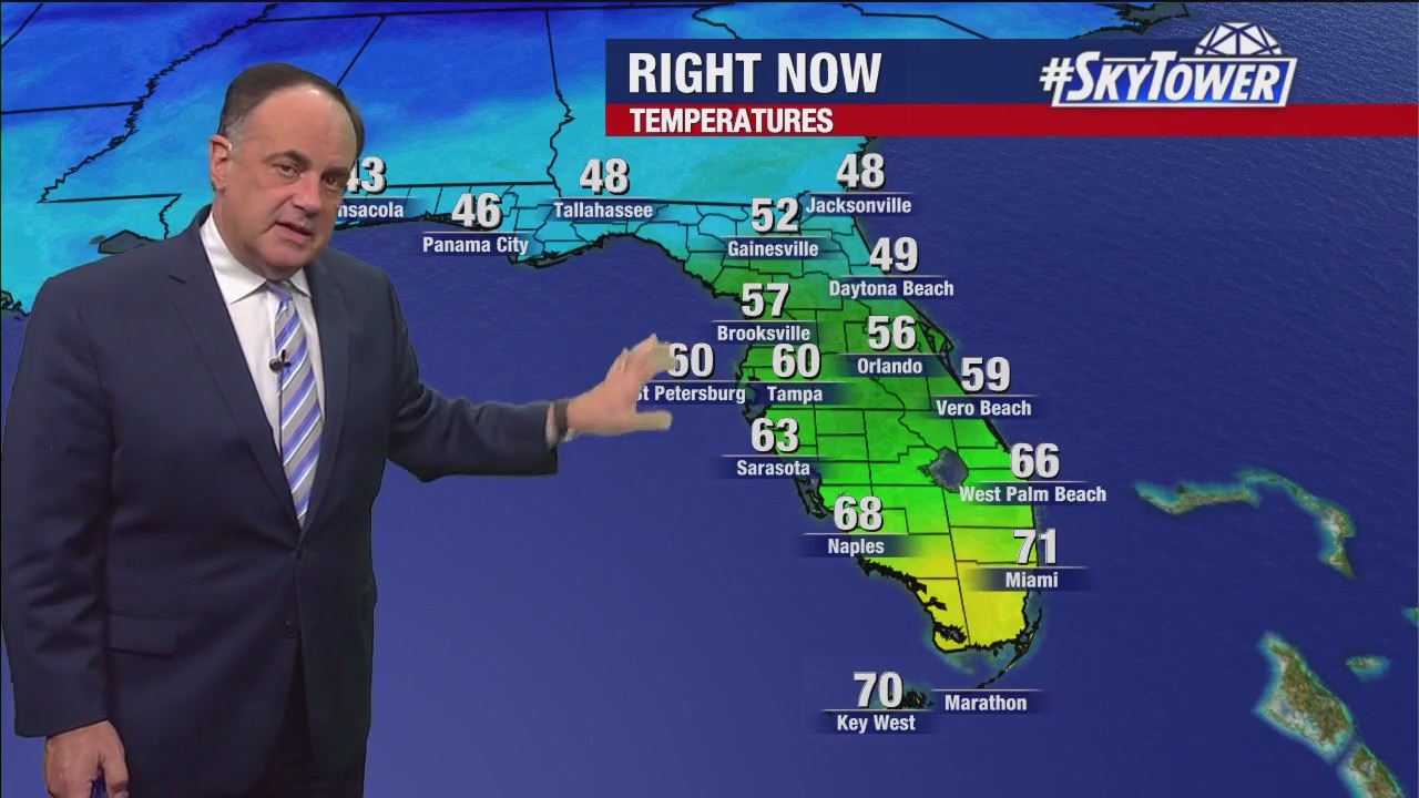 Cooler temperatures blanket Tampa Bay area