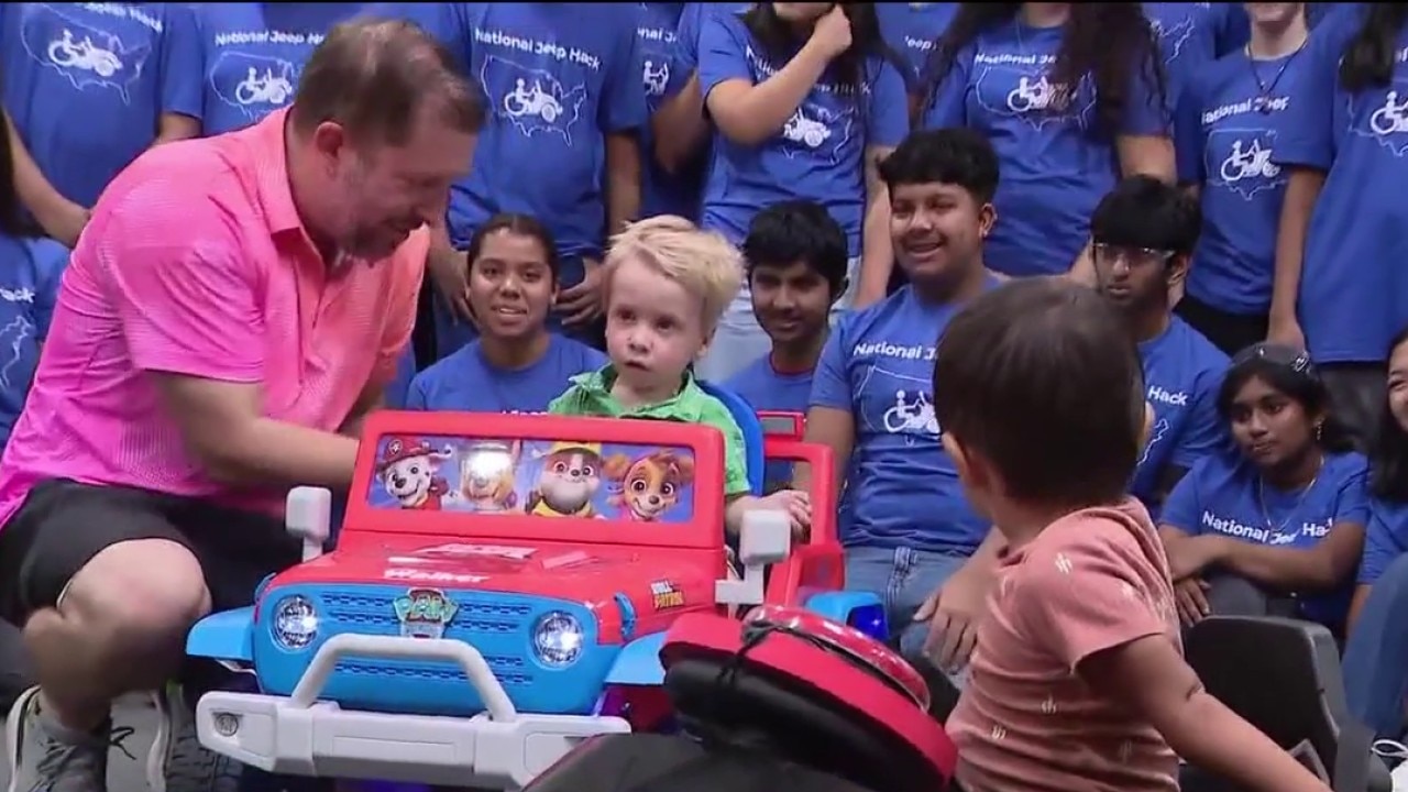 Modified toy jeeps gifted to kids with disabilities