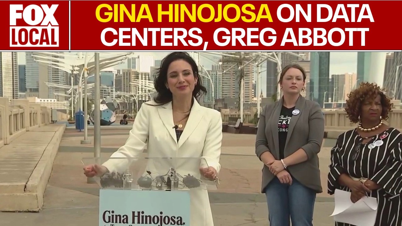 Gina Hinojosa challenges Greg Abbott’s data center policies during Dallas press conference