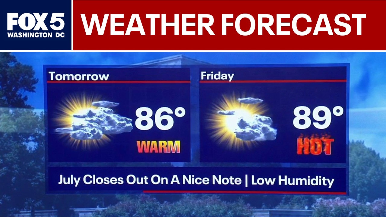 DC Weather: July closes out on a nice note