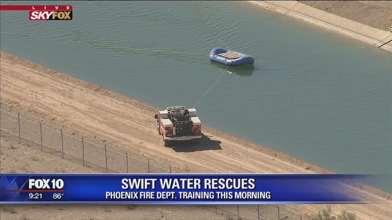 First responders conduct swift water rescue training in Phoenix