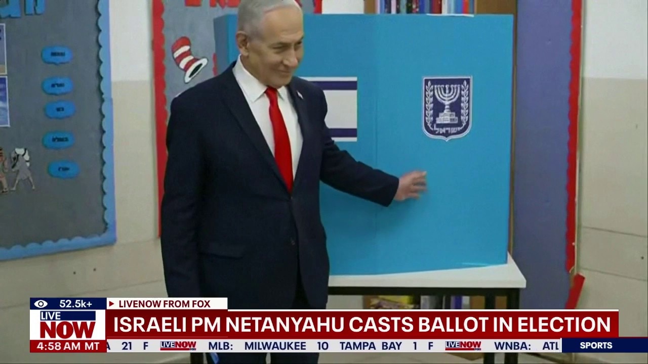 Israeli PM Netanyahu votes in election