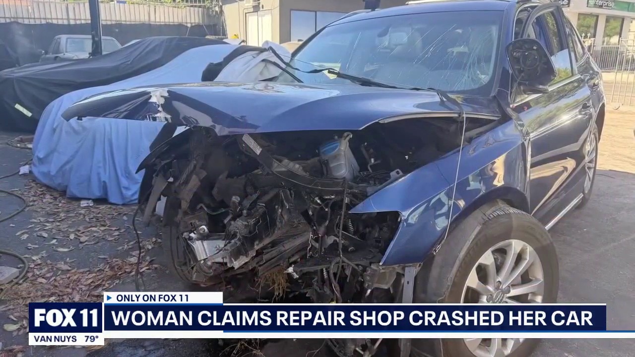 Woman claims repair shop crashed her car