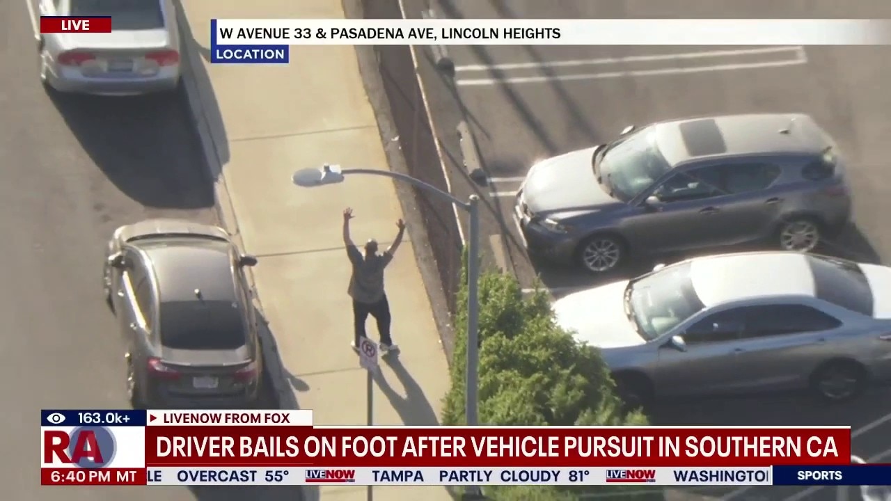 Driver apprehended after police chase in Los Angeles