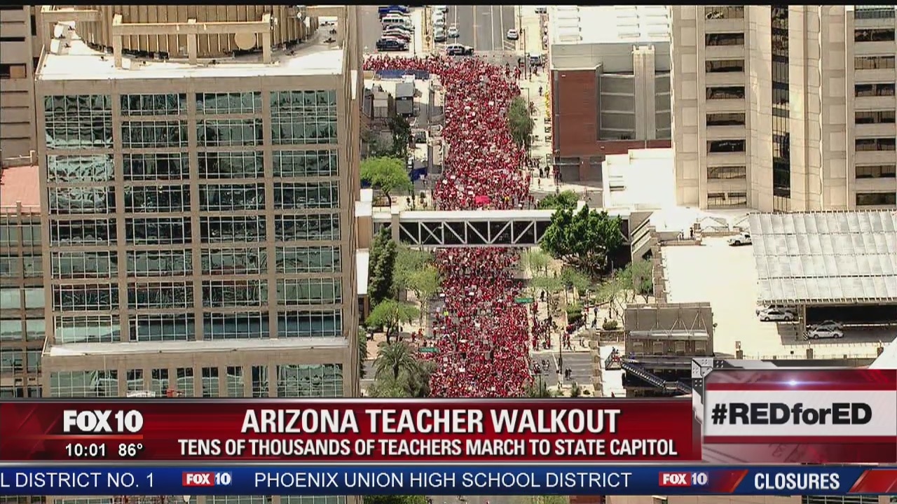 Arizona teachers marching in historic strike