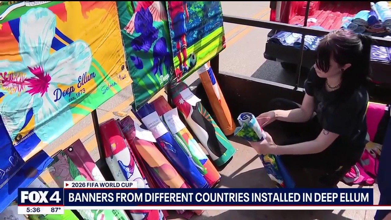 All 48 FIFA country banners hung in Deep Ellum