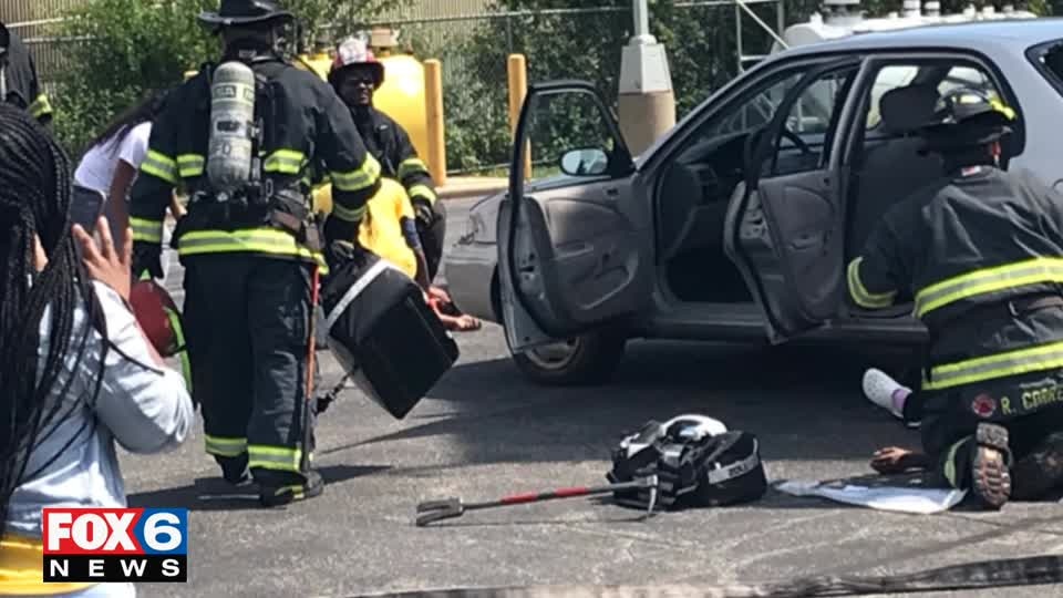 Mock car crash