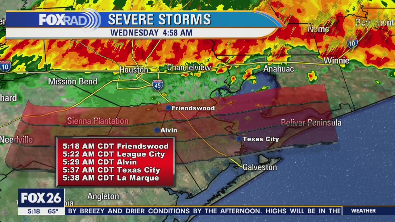 Severe weather update 6:00 a.m. Wednesday