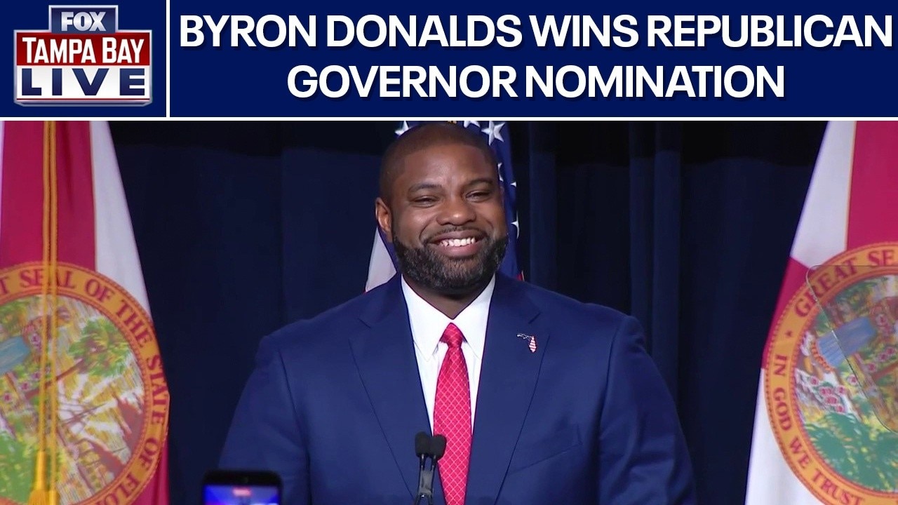 Byron Donalds speaks after republican nomination