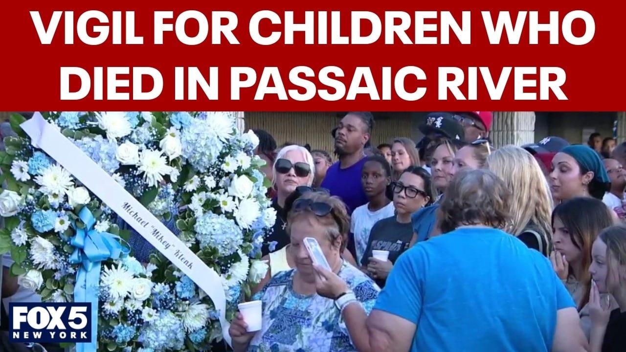 Hundreds gather at vigil for 2 children who died in the Passaic River