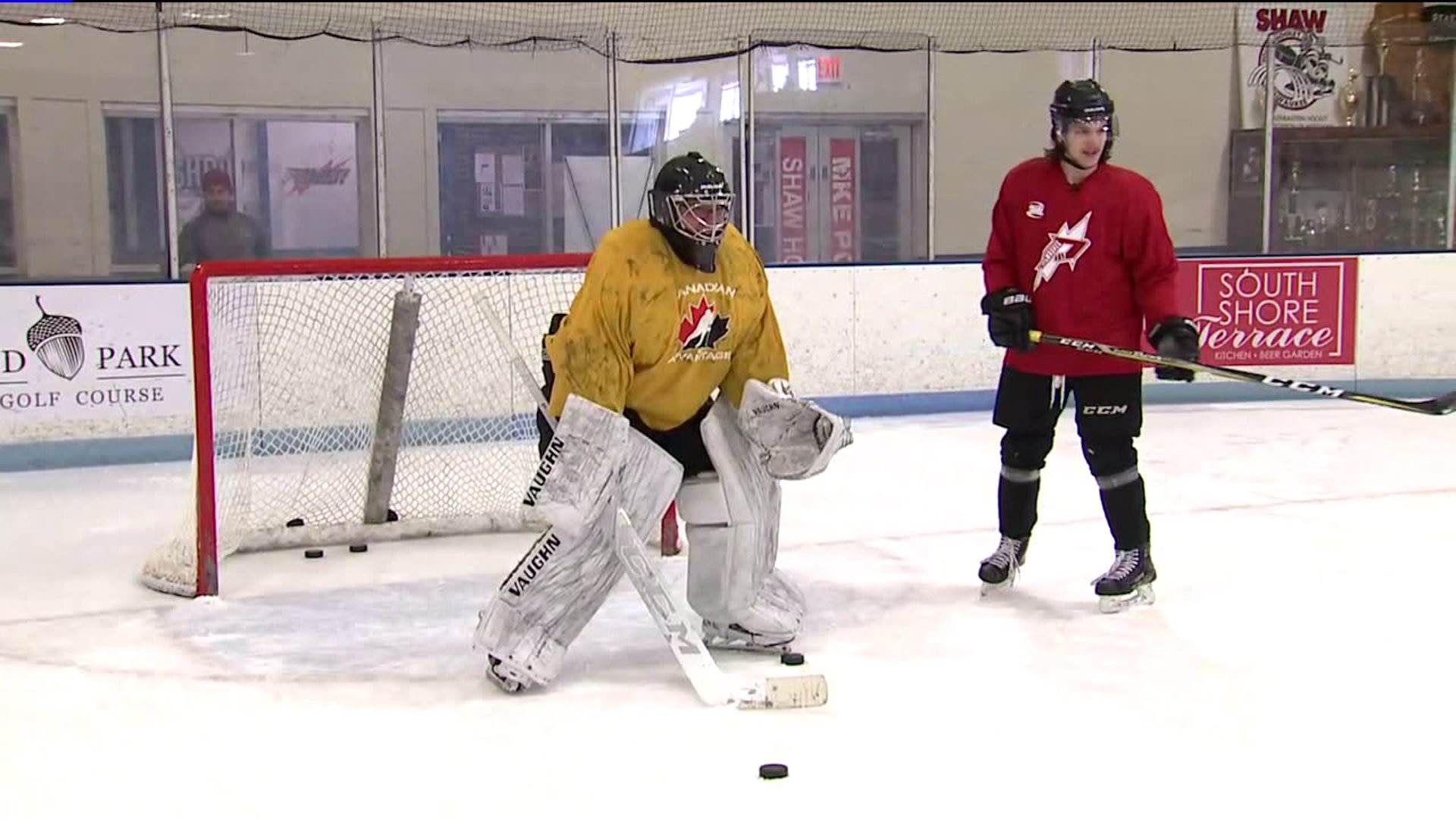 Kramp learning to goalie