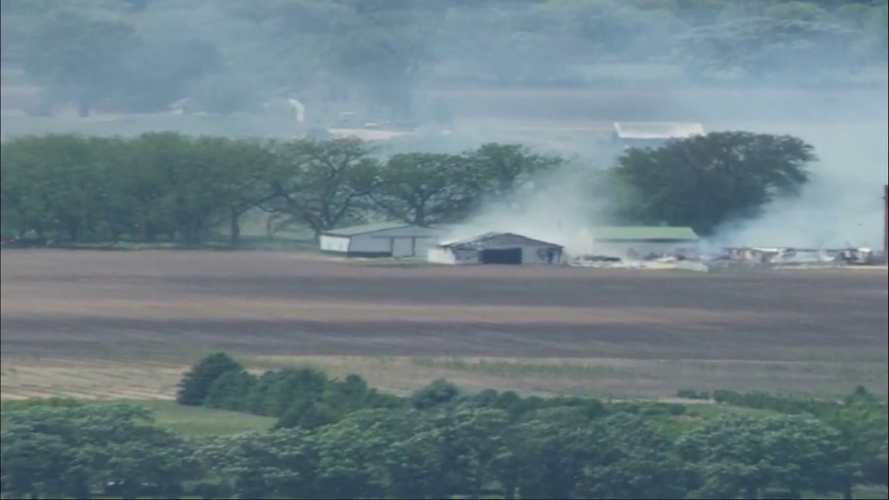 SkyFOX video shows barn fire response in Huntley