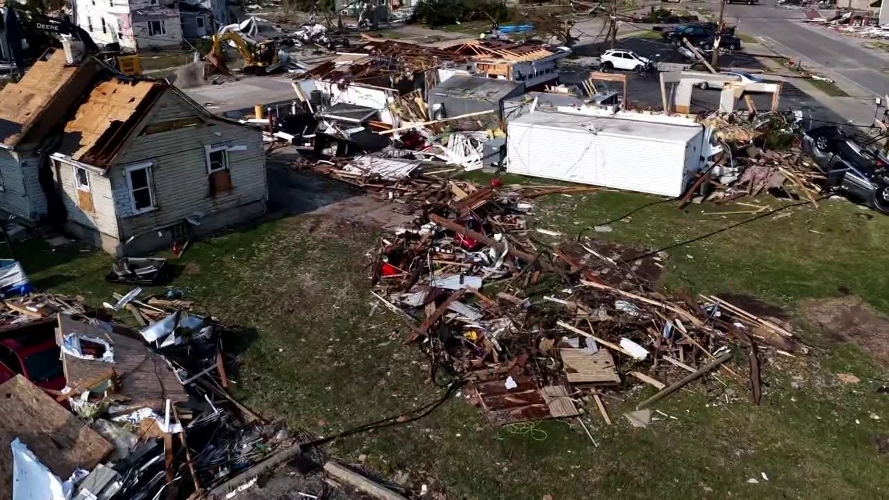 Drone footage shows storm damage in Fox Valley