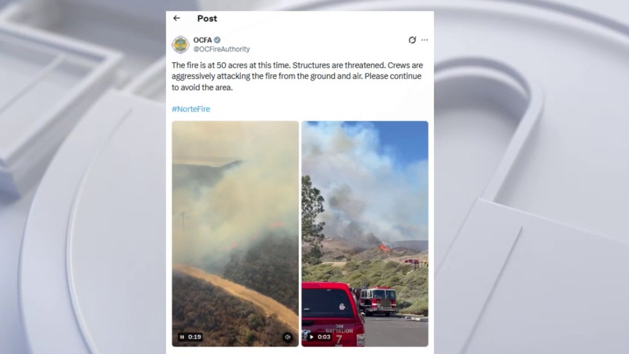 Norte Fire in San Clemente threatening homes