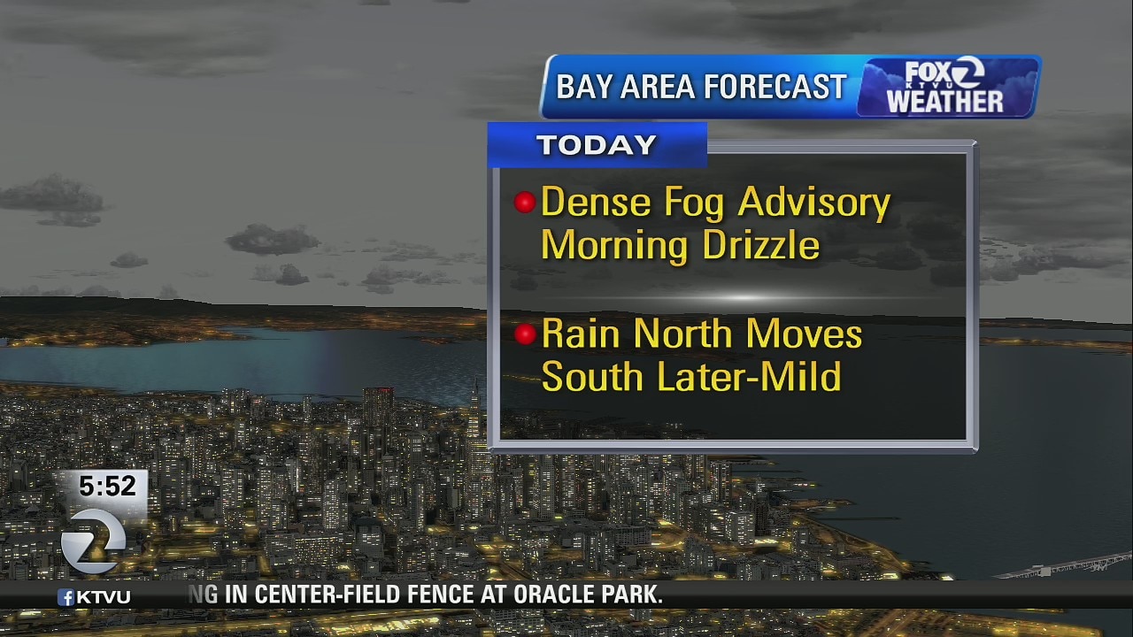 Dense fog advisory, morning drizzle