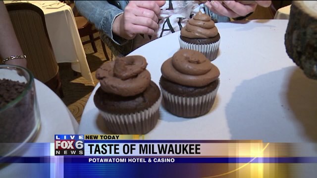Laura helps decor beer-infused cupcakes