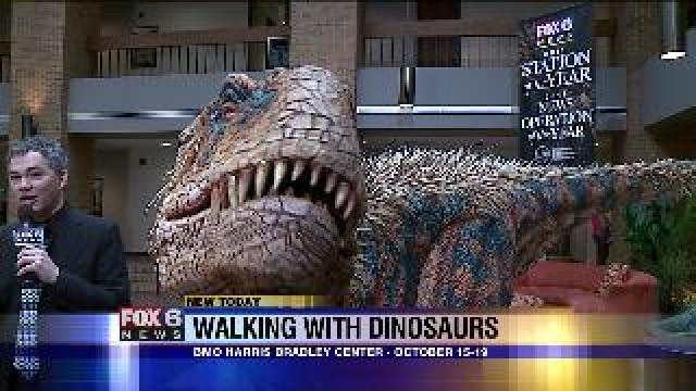 A baby T-Rex was on the prowl in the FOX6 atrium