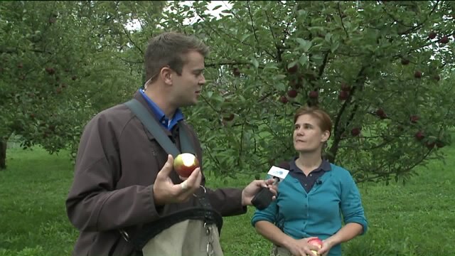 Chip has a blast checking out the variety of apples at Weston Antique Apples