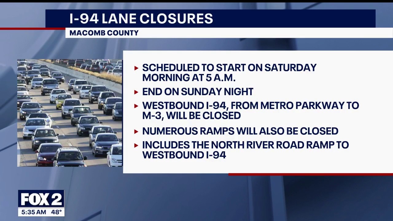 MDOT lane closures coming to I-94 this weekend