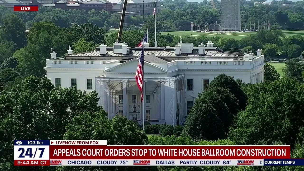 Appeals court blocks Trump's ballroom construction