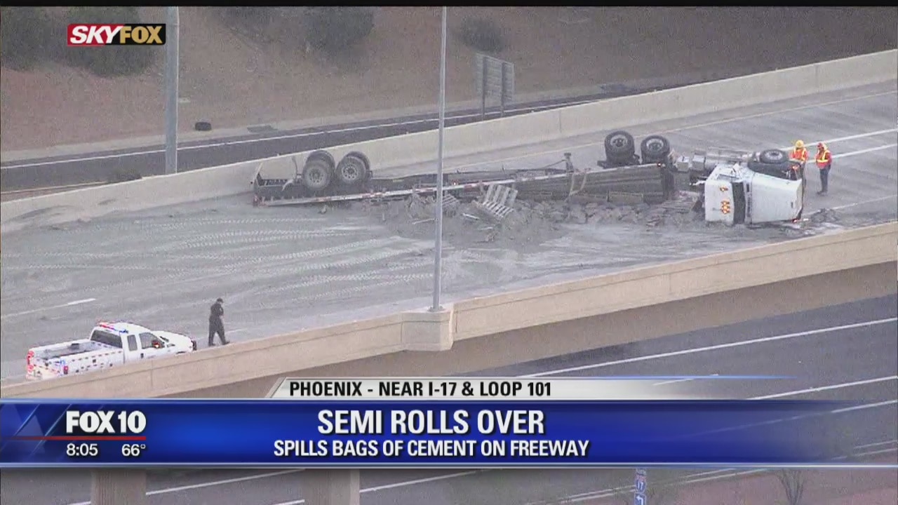 Phoenix freeway concrete wreck cleaned up; ramps reopen