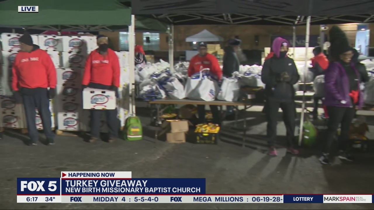 New Birth Missionary Baptist Church giving away Thanksgiving turkeys