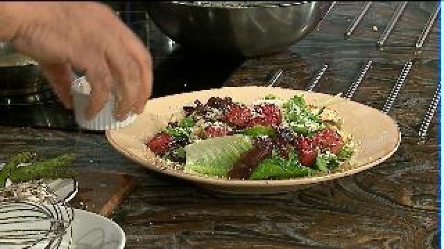 Chef Feker prepares a citrus salad