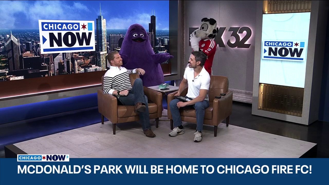 Grimace and Sparky celebrate Chicago Fire’s future home: McDonald’s Park | ChicagoNOW