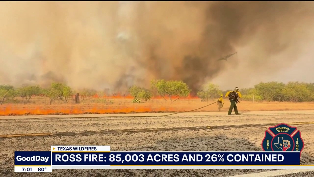 Ross Fire now 2nd largest wildfire in North Texas