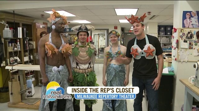 Models try on the costumes